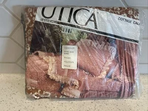 Vintage Utica JP Stevens No Iron Full Fitted Sheet Cottage Calico Nutmeg USA - Picture 1 of 5