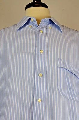 Tom James Royal Classic Men's Shirt Size XL Striped Hand Tailored Cotton - Image 1 of 4