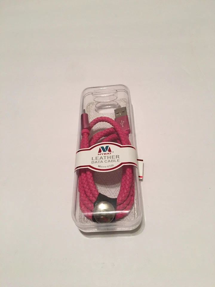 Mybat Cuero Cable Datos Mirco USB V9 Puerto Rosa con Soporte Cable Foto 1 de 4