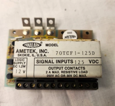 Ametek Panalarm Relay PN: 70TCF1-125D 12 VDC Logic Supply 2A MAX - Image 1 of 4