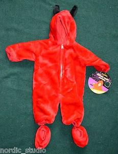 Niños Pequeños Niñas Talla 0-6 Meses Pequeño Diablo Rojo Disfraz de Halloween, Piel, Nuevo con Etiquetas - Imagen 1 de 5
