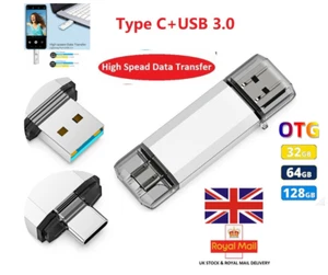 Otg 2 in 1 USB Type C Memory Stick Flash Drive Pen For Android/Samsung/PC/Mac UK - Picture 1 of 25