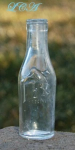 BOTELLA OCCIDENTAL antigua OYSTER tirador almeja concentrado de té con foto FOX vidrio soplado - Imagen 1 de 2