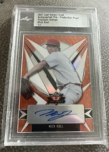2021 Leaf Valiant Mick Abel Orange Refractor 1/1 Auto Proof - Picture 1 of 2