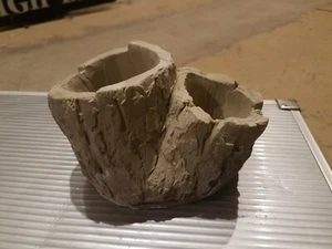 Maceta de corteza dividida de árbol de cemento para cactus suculentos - Imagen 1 de 3