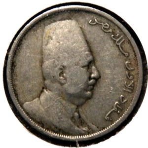 elf Egypt Kingdom 5 Milliemes 1924 AH 1342 Fuad I - Picture 1 of 2