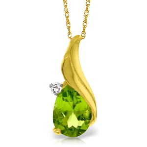 2,03 ctw 14K massives Gold feines Collier 16-24" Diamant Peridot - Bild 1 von 6