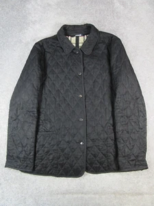 Burberry London Jacket Womens Large Black Diamond Quilted - Picture 1 of 8