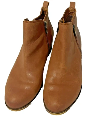 Lucky Brand Basel Ankle Bootie Women's 10 M Brown Leather Double Zipper Boots - Image 1 of 4