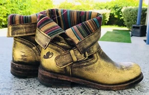 BOTAS DE COMBATE FELMINI Portugal CUERO DORADO ENVEJECIDO Talla 6 - Imagen 1 de 12