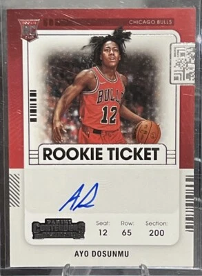 2021 Panini Contenders Ayo Dosunmu RC Auto Chicago Bulls  - Image 1 of 2