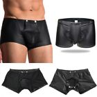 Imitation Leather Brief Stretch Rise Light Monitor PU Sexy Wet And Boxer