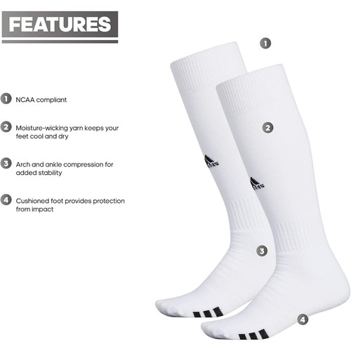 Adidas Flat Knit Leg For a Better Feel Calze OTC Bianche Confezione Valore 2 Uomo 9 13