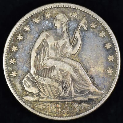1853-P SEATED LIBERTY HALF DOLLAR ✪ XF EXTRA FINE DETAILS ✪ 50C SILVER ◢TRUSTED◣ - Image 1 of 2