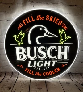 Ducks Unlimited DU Busch Light Beer LED Lighted Sign NEW Fill The Cooler! 24" - Picture 1 of 7