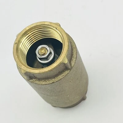1" IPS SPRING LOADED INLINE CHECK VALVE LF EVERFLOW 150T100-NL BRASS, THREADED - Image 1 of 4