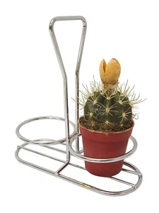 (33298) Support Planter For 2 Pots Small Chrome Small - Picture 1 of 1