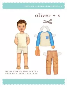Oliver + S FIELD TRIP CARGO PANTS + Raglan T-Shirt Sewing Pattern Sz 6-12 mos-4 - Picture 1 of 2