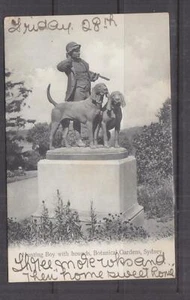 NEW SOUTH WALES, 1906 ppc. Hunting Boy with Hounds Statue, WARATAH to Kensington - Picture 1 of 1