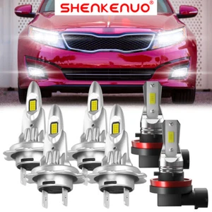 For 2014 2015 KIA OPTIMA 6x 6500K LED Headlight High/Low Fog Light Bulbs Kit M12 - Picture 1 of 18