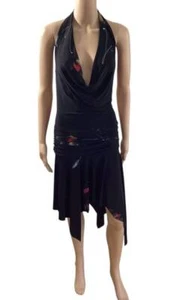 GIANNI VERSACE anni 90 VINTAGE GLITTER HALTER DRESS TG MED - Foto 1 di 9