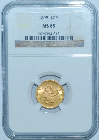 1898 P NGC MS65 $2.50 Gold Liberty Head Quarter Eagle Cover