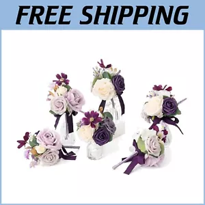 Realistic Lilac Rose Bouquets - 6 Pre-Made Floral Centerpieces for Any Occasion - Picture 1 of 6