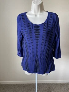 Suéter Express Para Mujer Azul y Negro Forro Cuello Redondo Manga 3/4 s L - Imagen 1 de 9