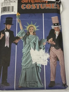 Uncle Sam Freiheitsstatue Abe Lincolnt Kostüm Simplicity 5983 UNCUT - Bild 1 von 4