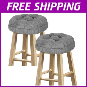 Elasticized Round Stool Covers - Super Soft Grey Cushions for Ergonomic Seating - Picture 1 of 9