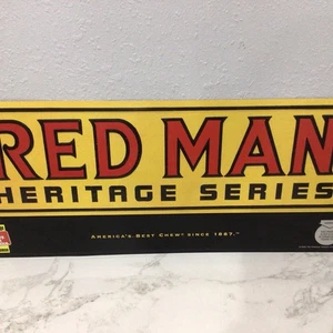 Red Man Kautabak geprägtes Blechschild Heritage Serie 28”x 12 1/2” - Bild 1 von 4
