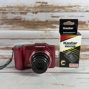 Cámara digital Olympus SZ-14 14MP 24x zoom roja vintage con batería y cargador - Imagen 1 de 6