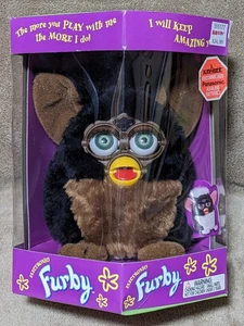 New in Box 1998 Furby 70-800 Black/Brown Gorilla Green Eyes Tiger Elect. Sealed - Picture 1 of 9