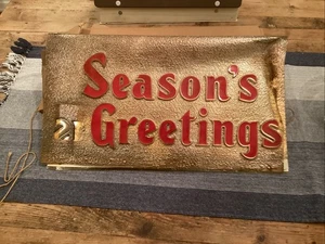 Vintage Season’s Greetings ~ Mailbox Cover ~ Christmas Sign~Phillip Sales~Rare - Picture 1 of 9