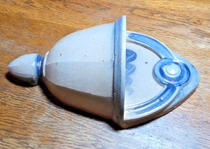 Jarrón de bolsillo de pared colgante de gres gris azul de cerámica Rowe 1989 vintage - Imagen 1 de 8