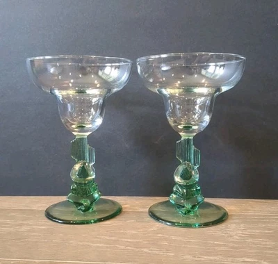 Luminarc Margarita Glass 7" Siesta Man Sombrero Saguaro Cactus (Lote de 2) Usado en Excelente Condición  Foto 1 de 4