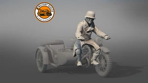 German Soldiers 1940s on Motorcycle #1 1:76 - Zdjęcie 1 z 3
