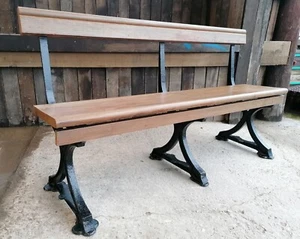 Restored Cast Iron Station Bench, T. Larmuth & Co, Salford Reclaimed Seat #IN50 - Picture 1 of 12