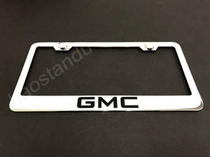 1xGMC STAINLESS STEEL LICENSE PLATE FRAME + Screw Caps - Picture 1 of 1