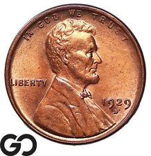 1929-D Lincoln Cent Wheat Penny, Solid Gem BU++