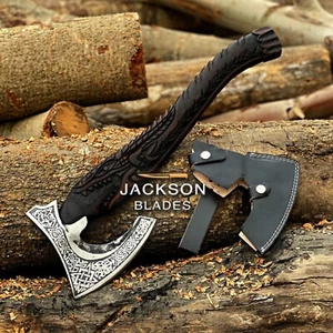 Custom Handmade Carbon Steel Wikingeraxt - Jagd Streitaxt mit Lederscheide - Bild 1 von 8