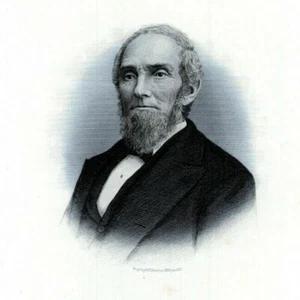 ISRAEL PUSEY WILMINGTON DELAWARE 1880s Portrait Steel Engraving Art Print - Picture 1 of 2