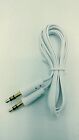 3.5mm Stereo Auxiliary Male to Male Flat Audio Music Aux Cable Cord White, 3 ft.