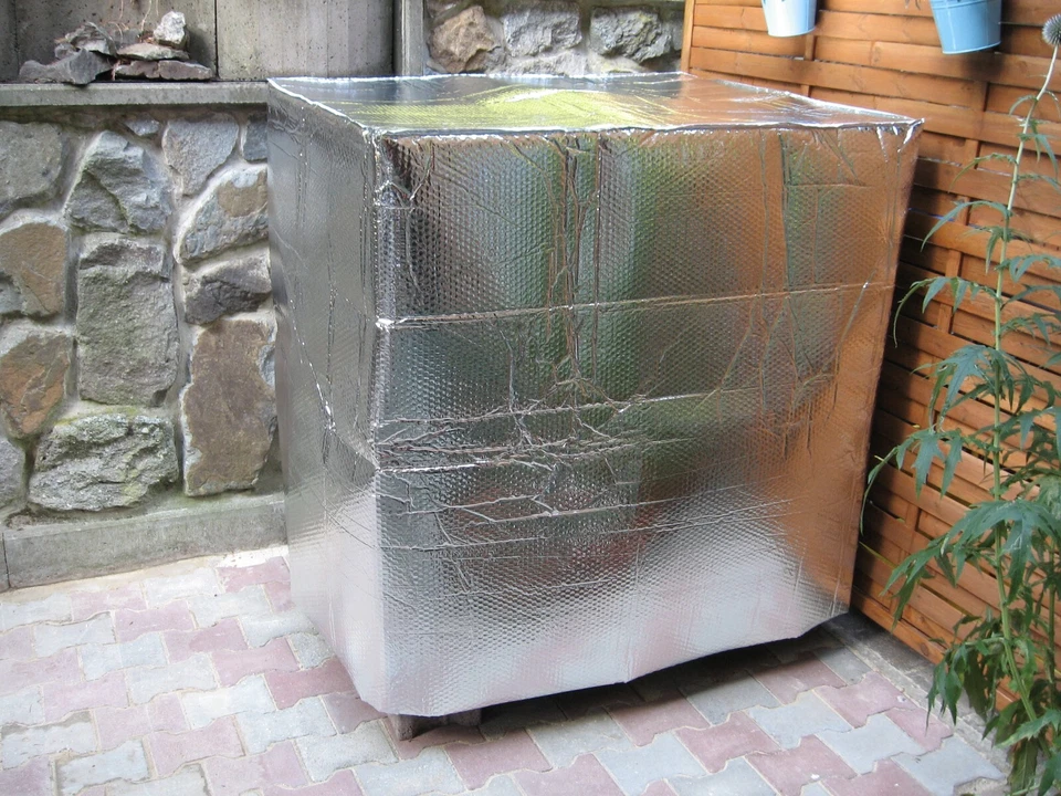 Isolierhaube, Thermohülle f. IBC Tank, 1000 L Wasserfaß Tier-Tränke, Schutzhülle - Bild 1 von 3