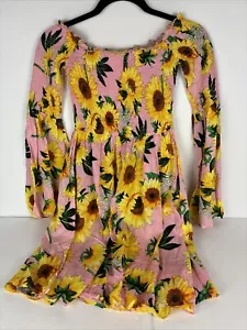 Vestido de verano para mujer girasol calado talla XS mangas campana - Imagen 1 de 11