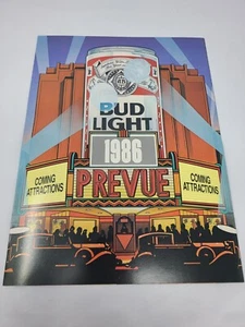 Folleto Bud Light Prevue 1986 vintage con gafas 3D Budweiser Anheuser-Busch - Imagen 1 de 6