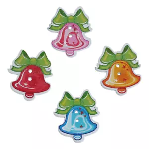 Campane natalizie stampate - bottoni Shelly's - Natale - 2 fori artigianali rottami cucito - Foto 1 di 4