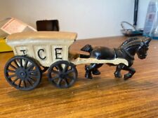 Vintage Cast Iron Horse w/ Ice Cart Figure / Figurine