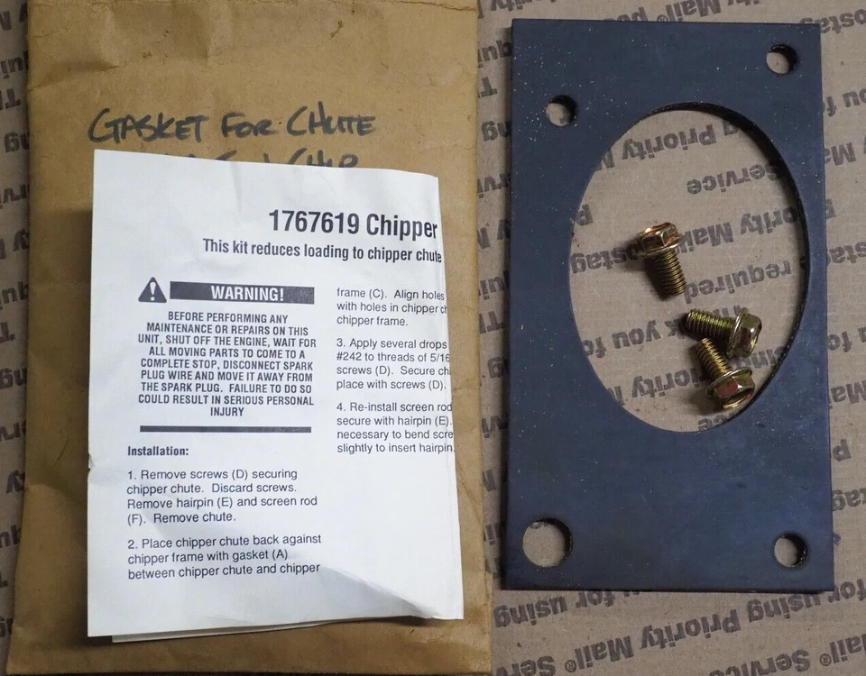 Комплект прокладок для дробилки TROY BILT 1767619 OEM НОВЫЕ C1 - Изображение 1 из 1