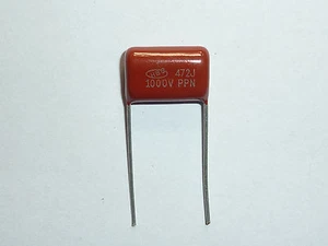 Condensador de película metalizada 50 piezas de polipropileno PPN 472K 1000 V 0,0047 UF 4,7 NF P15 - Imagen 1 de 1